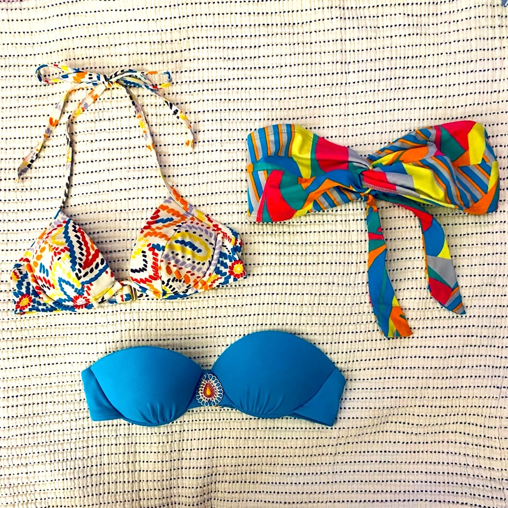 Lot of 3 swimsuit tops sized small